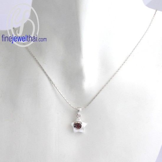 จี้โกเมน-จี้พลอย-จี้ดาว-พลอยประจำเดือน-P1004gm