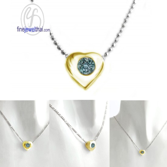 จี้อะควอมารีน-เงินแท้-จี้พลอย-จี้หัวใจ-พลอยประจำเดือนเกิด-P1008aq