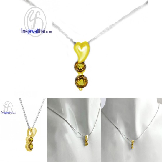 จี้ซิทริน-จี้หัวใจ-จี้พลอย-ซิทรินแท้-พลอยประจำเดือน-P1031ct