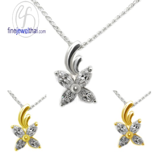 จี้เพชร-จี้ดอกไม้-จี้เงิน-เพชร-cz-พลอยประจำเดือนเกิด-Finejewelthai-P1032cz