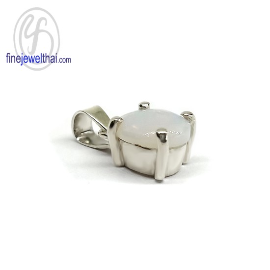 จี้โอปอล -จี้เงิน-จี้พลอย-พลอยประจำเดือน-P1068op-e