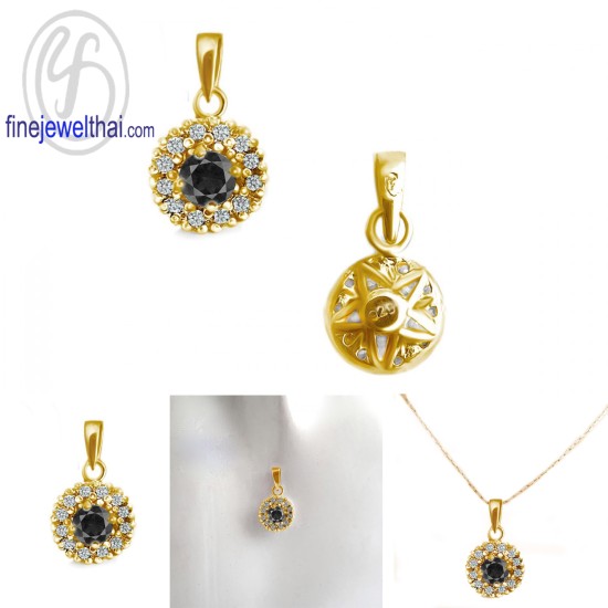 จี้นิล-จี้เพชร-CZ-จี้เงินแท้-พลอยประจำเดือนเกิด-Finejewelthai-P1081cz00e-on