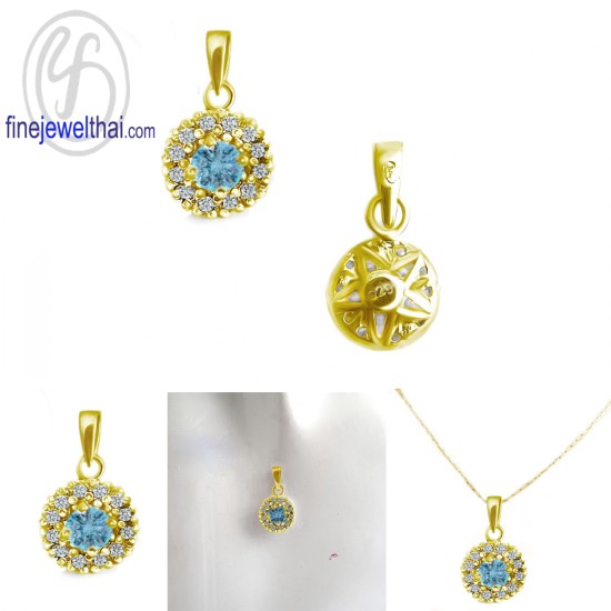 จี้โทพาซ-จี้เพชร-CZ-จี้เงินแท้-พลอยประจำเดือนเกิด-Finejewelthai-P1081cz00e-tp