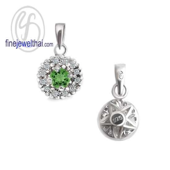 จี้เพอริดอท-จี้เพชร-CZ-จี้เงินแท้-พลอยประจำเดือนเกิด-Finejewelthai-P1081cz00e-pd