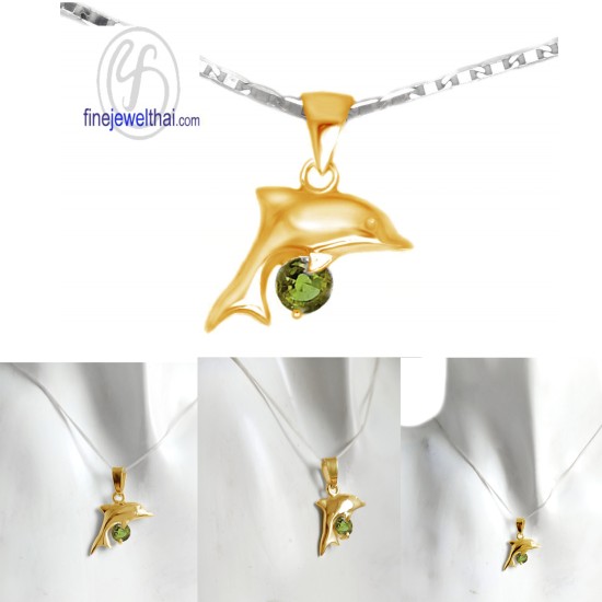 จี้เพอริดอท-จี้โลมา-จี้เงิน-จี้พลอย-พลอยประจำเดือน-P1094pd
