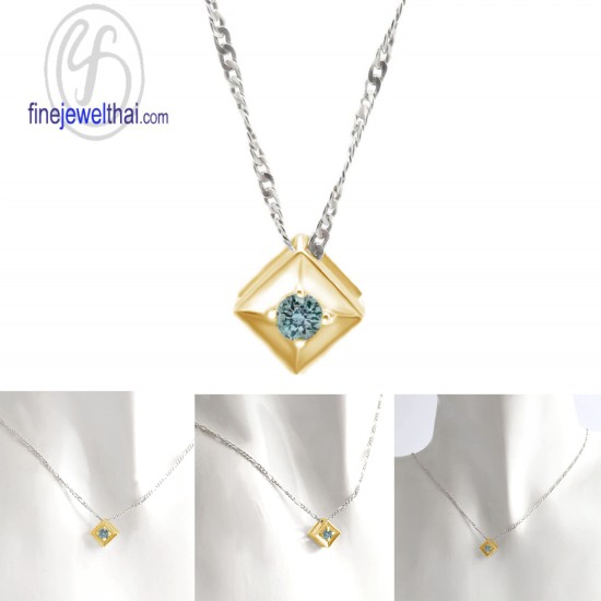 จี้อะควอมารีน-เงินแท้-จี้พลอย-พลอยประจำเดือนเกิด-P1101aq