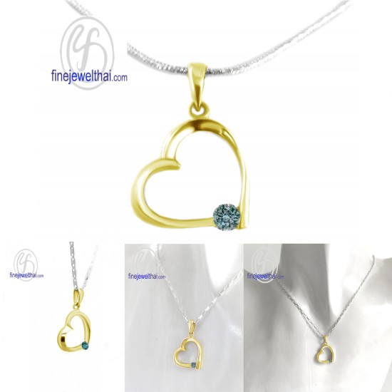 จี้อะควอมารีน-เงินแท้-จี้พลอย-จี้หัวใจ-พลอยประจำเดือนเกิด-P1102aq