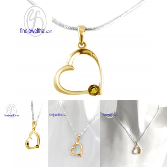 จี้ซิทริน-จี้หัวใจ-จี้พลอย-ซิทรินแท้-พลอยประจำเดือน-P1102ct