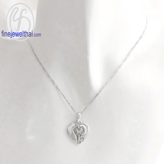 จี้เพชร-จี้หัวใจ-จี้กุญแจ-จี้เงิน-เพชร-cz-พลอยประจำเดือนเกิด-Finejewelthai-P1104cz
