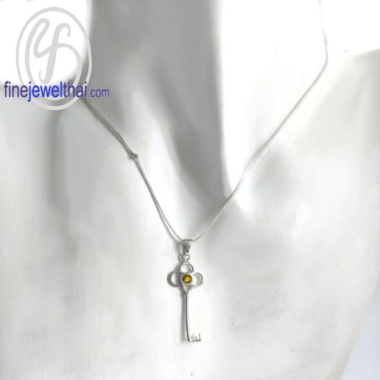 จี้ซิทริน-จี้ลูกกุญแจ-จี้พลอย-ซิทรินแท้-พลอยประจำเดือน-P1105ct