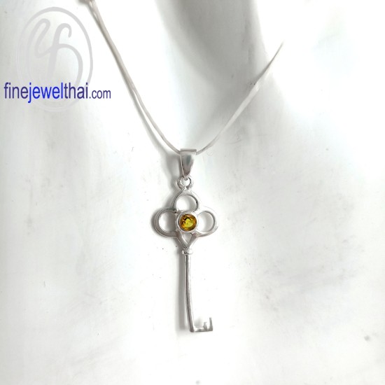 จี้ซิทริน-จี้ลูกกุญแจ-จี้พลอย-ซิทรินแท้-พลอยประจำเดือน-P1105ct