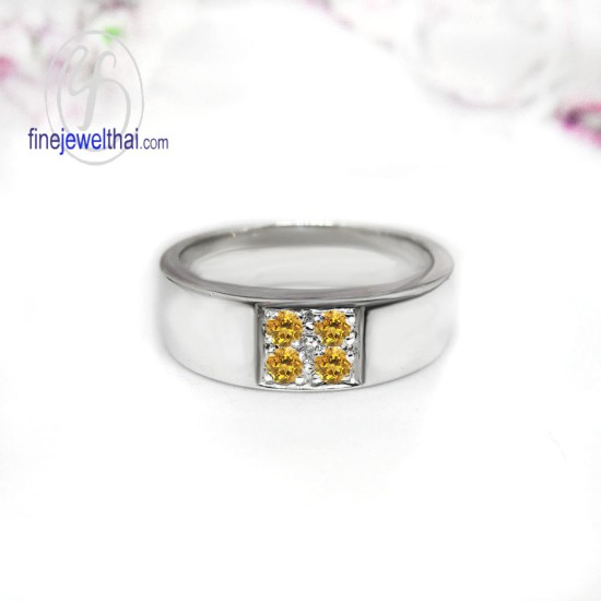 แหวนซิทริน-แหวนเงิน-แหวนพลอยแท้-แหวนประจำเดือนเกิด-R1018ct