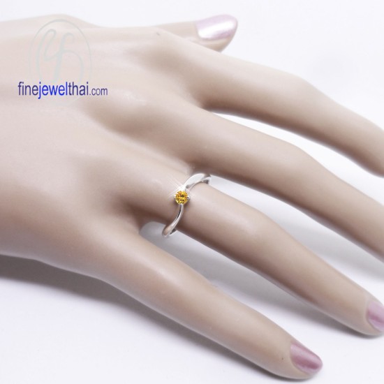 แหวนซิทริน-แหวนเงิน-แหวนพลอยแท้-แหวนประจำเดือนเกิด-R1034ct