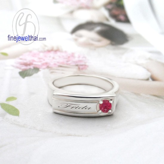 แหวนทับทิม-แหวนเงิน-แหวนพลอย-ทับทิมแท้-R1061rb