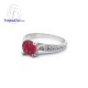 แหวนทับทิม-เพชรcz-แหวนเงิน-แหวนพลอย-ทับทิมแท้-R1129rb