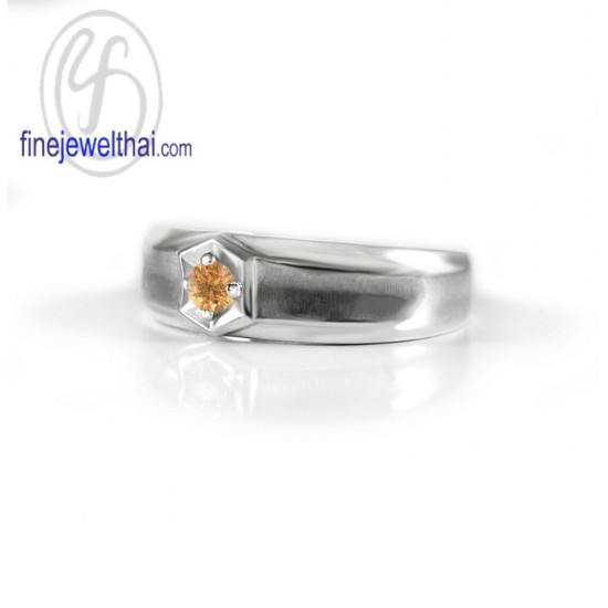 แหวนซิทริน-แหวนเงิน-แหวนพลอยแท้-แหวนประจำเดือนเกิด-R1255ct-m