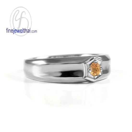 แหวนซิทริน-แหวนเงิน-แหวนพลอยแท้-แหวนประจำเดือนเกิด-R1255ct