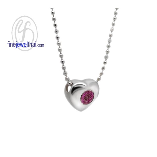 จี้ทับทิม-เงินแท้-จีั้หัวใจ-จี้พลอย-พลอยประจำเดือนเกิด-P1008rb