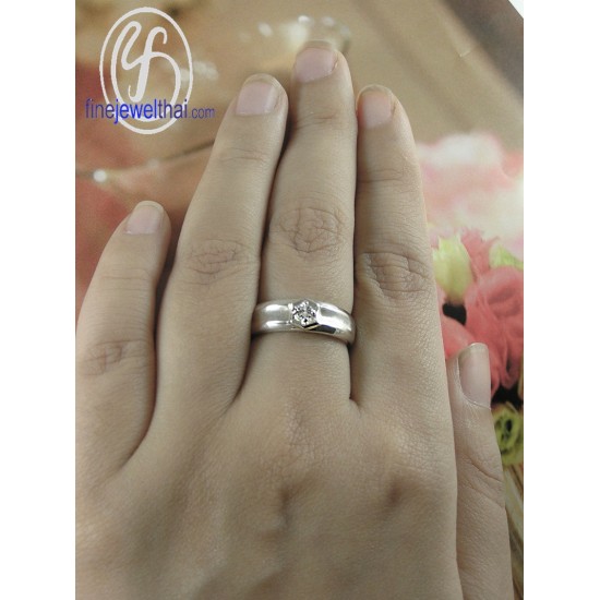แหวนเพชร-แหวนเงิน-เพชรสังเคราะห์-เงินแท้-แหวนหมั้น-แหวนแต่งงาน-R1255cz-m