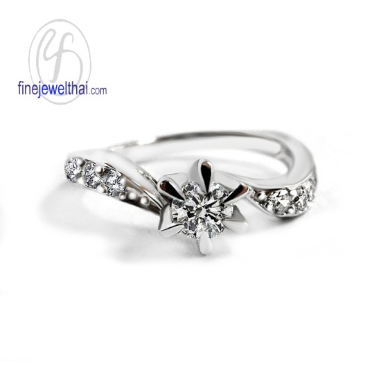 แหวนทองคำขาว-แหวนเพชร-ทองคำขาว-เพชรแท้-แหวนหมั้น-แหวนแต่งงาน-finejewelthai - R1211DWG